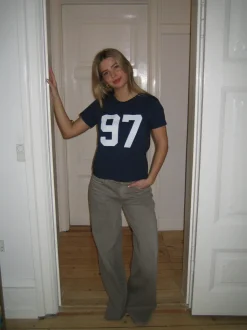 Lilana navy t-shirt m. 97 - Navy/hvid