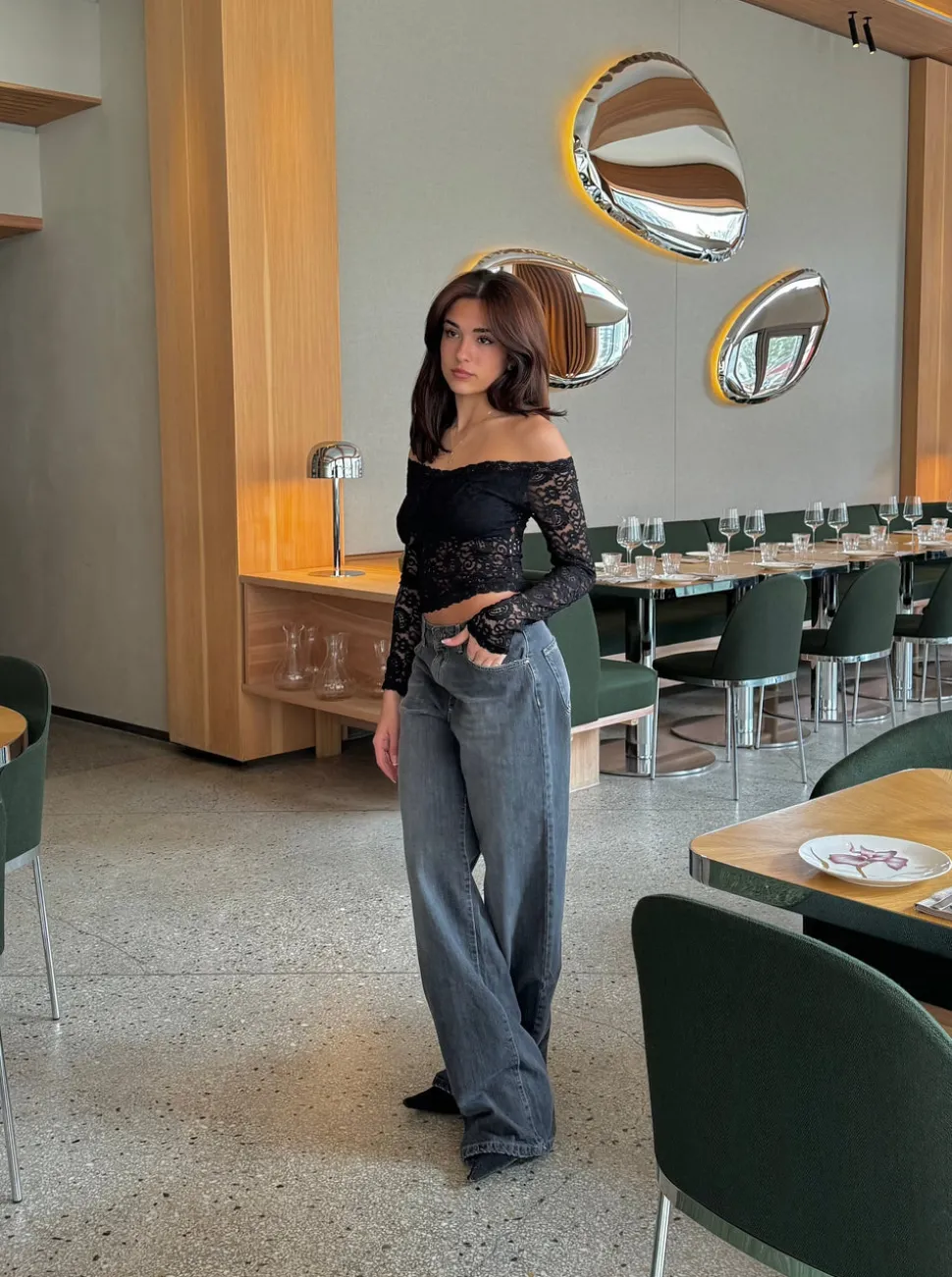 Lilly off shoulder blondebluse - Sort