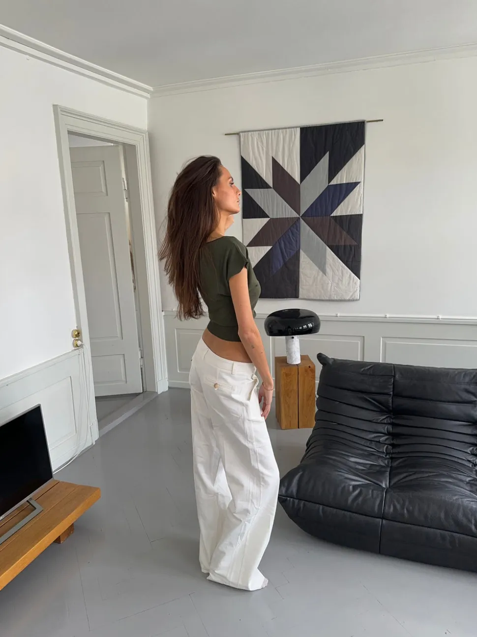 Lilu figursyet top - Kakigrøn