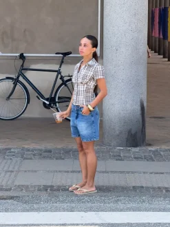 Linda bermudashorts - Blå denim
