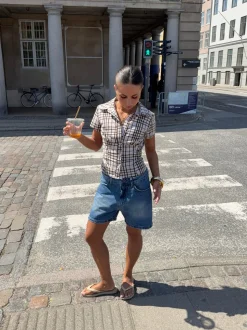 Linda bermudashorts - Blå denim