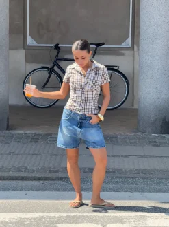 Linda bermudashorts - Blå denim
