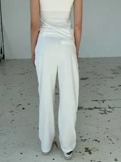 Lisette oversized suit bukser i fløjl - Off-white
