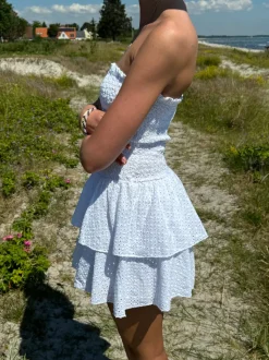 Lissy smockkjole - Hvid broderi