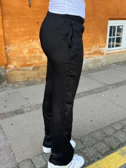 Lona lavtaljet satin bukser - Sort