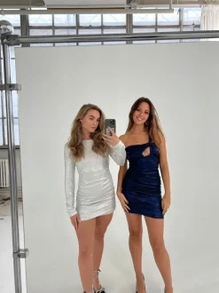 Louisiana one shoulder glimmerkjole - blå