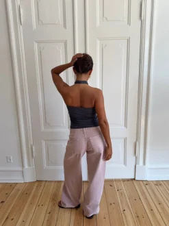 Loulou top med perledetalje - Grå