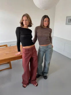 Lova figursyet striktrøje - Brun