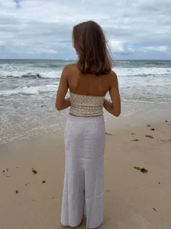 Lucy maxinederdel i hør - Beige