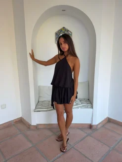 Lulitiana halterneck kjole - Sort