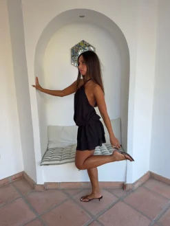 Lulitiana halterneck kjole - Sort