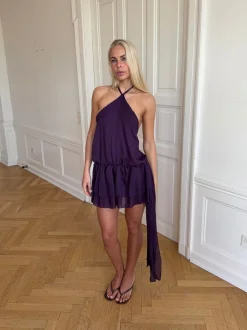 Lulitiana kjole med halterneck - Lilla