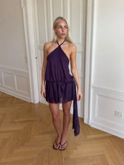 Lulitiana kjole med halterneck - Lilla