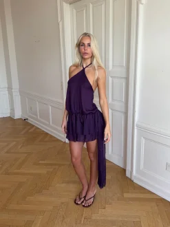 Lulitiana kjole med halterneck - Lilla