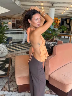 Lumi top med palietter - Orange