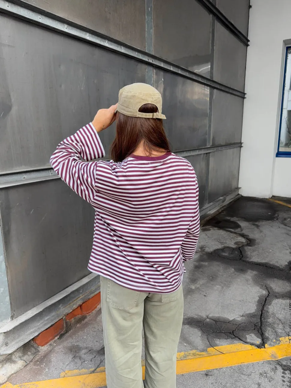 Lura bluse med striber - Rød/hvid
