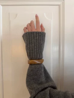 Lykke chunky armbånd - Mørk karamel