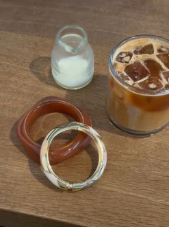 Lykke chunky armbånd - Mørk karamel