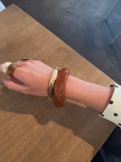 Lykke chunky armbånd - Mørk karamel