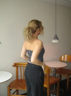 Malina denimtop - Mørkegrå