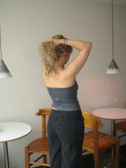 Malina denimtop - Mørkegrå