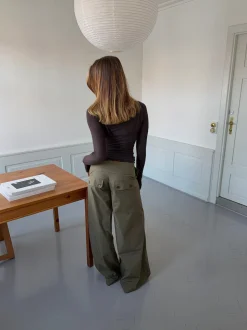 Maluna bukser med nålestriber - Kaki