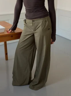 Maluna bukser med nålestriber - Kaki