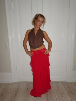 Marcie nederdel med frynser - rød