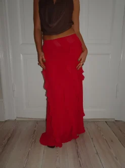 Marcie nederdel med frynser - rød
