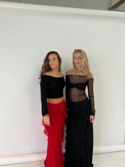 Marcie nederdel med frynser - rød