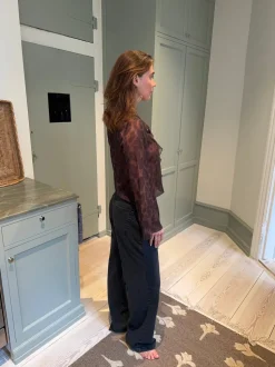 Marianne langærmet bluse - Leopard