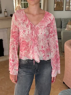 Marianne langærmet bluse - Lyserød