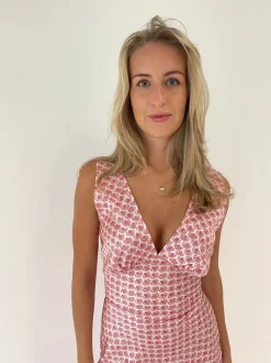 Marielle kjole med muslingeprint