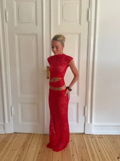 Marisol nederdel i blonde - Rød