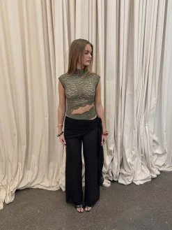 Marisole top i blonde - Kaki