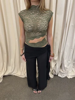 Marisole top i blonde - Kaki