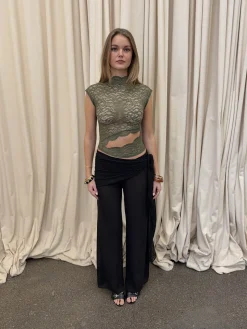 Marisole top i blonde - Kaki