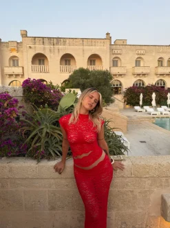 Marisole top i blonde - Rød