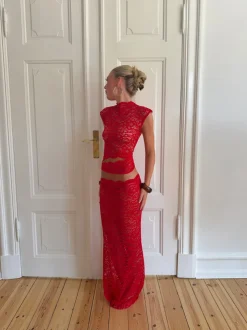 Marisole top i blonde - Rød