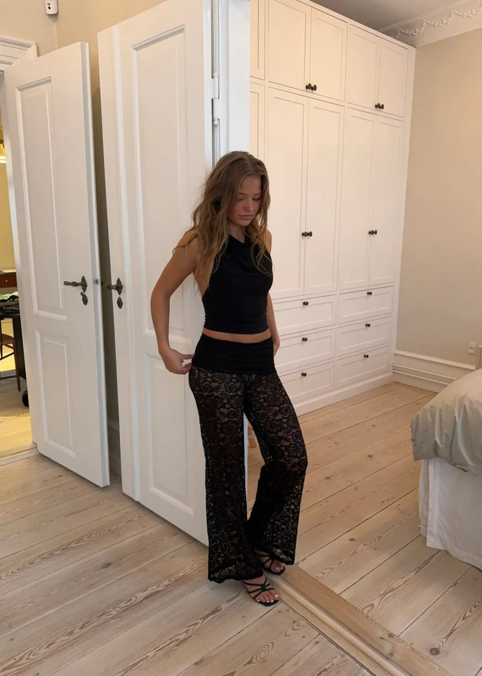 Marly blonde bukser med kant - Sort