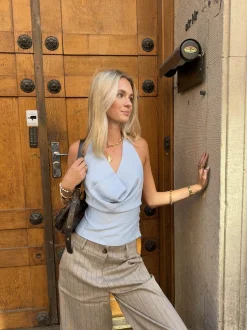 Martine top - Lyseblå