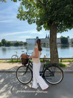 Mathilde Ravn bukser med småt broderi - Hvid