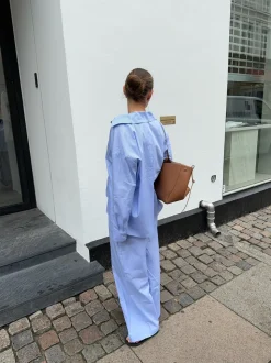 Mathilde Ravn stribede bukser - Hvid/blå