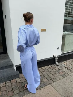Mathilde Ravn stribede bukser - Hvid/blå