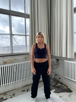 Matilde w hør bukser - Sort