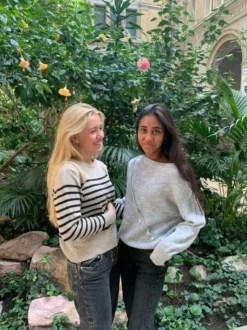 Matilde W striktrøje med knapper - grå