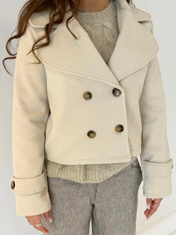 Maxima kort frakke - Beige