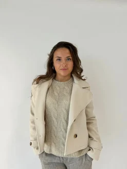 Maxima kort frakke - Beige