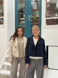 Maxima kort frakke - Beige