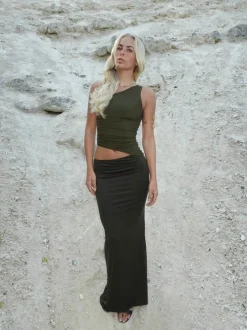 Melina maxi kjole - Mørkegrøn